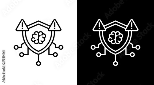 Threat Intelligence Outline White Icon Set Design