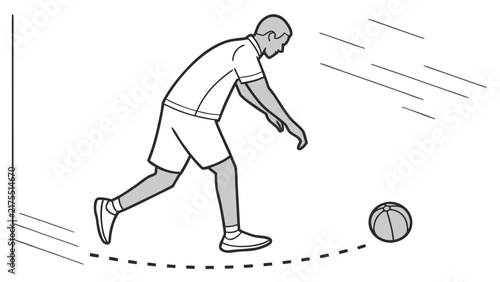 Male Athlete Playing Squash Sport in Indoor Court with Ball and Racquet Action Vector Illustration