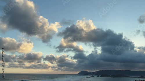 Dramatic Cloud Formation in a Blue Sky with Sunlight
