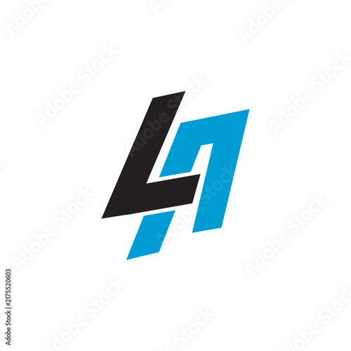 Abstract Geometric LA Letter Blue Logo Element Logo