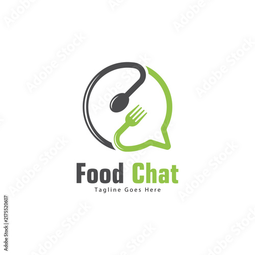 Minimalist Food Chat Logo