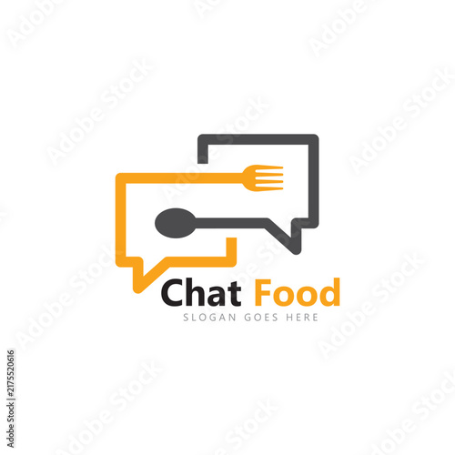 Minimalist Food Chat Logo