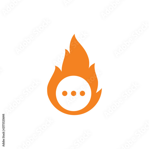 Minimalist Flaming Speech Bubble