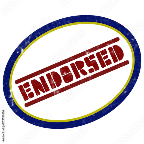 Принти на полотні Vintage endorsed rubber stamp illustration, red grunge endorsement seal, blue ov