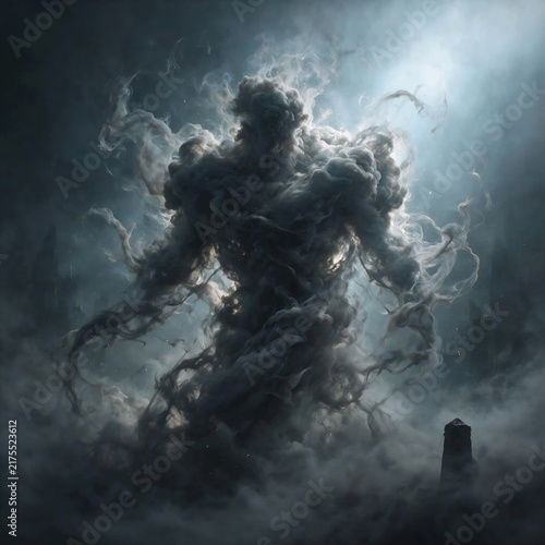 Swirling Dark Smoke Cloud