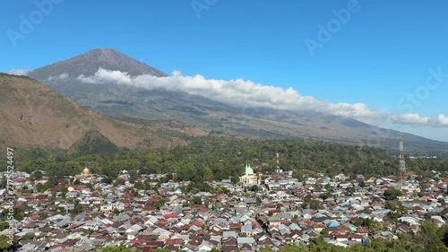 Volcanic Mountain Rising Above the Rural Landscape

