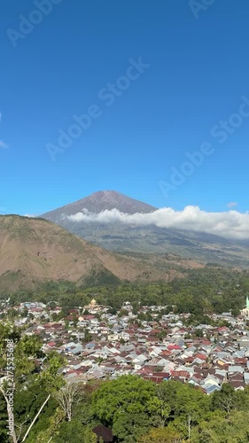 Volcanic Mountain Rising Above the Rural Landscape

