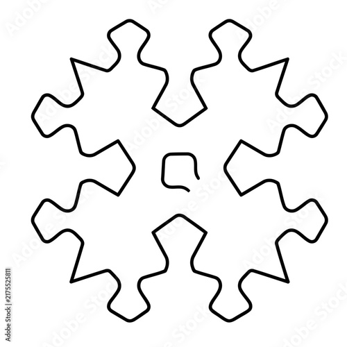 Abstract geometric snowflake shape