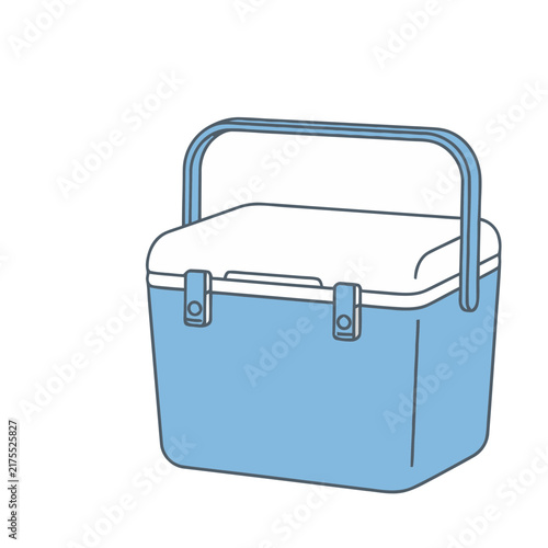 Blue cooler box with handle