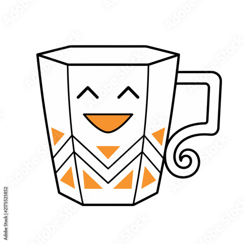 Cartoon coffee cup with happy face