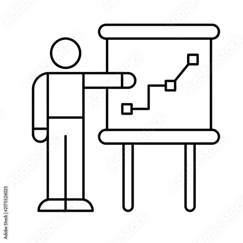 Person presenting a graph on a whiteboard