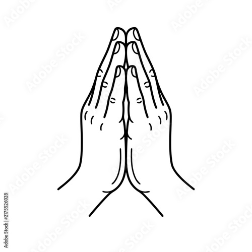 Praying Hands Line Art