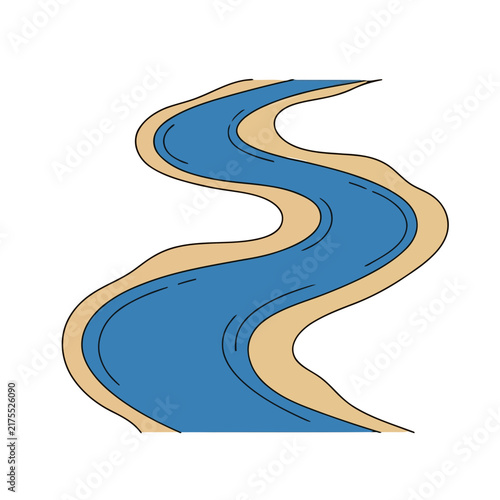 Winding River with Sandy Banks
