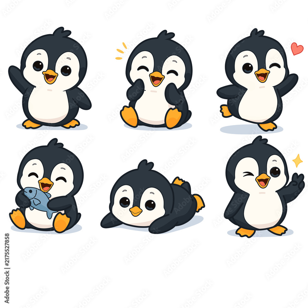 Obraz premium set of penguin pose