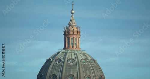 Dome and lantern of Porto Alegre Cathedral, real-time, blue sky