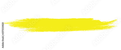 Yellow paint brush stroke, dry ink smear texture