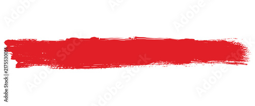 Red paint brush stroke, grunge ink smear texture