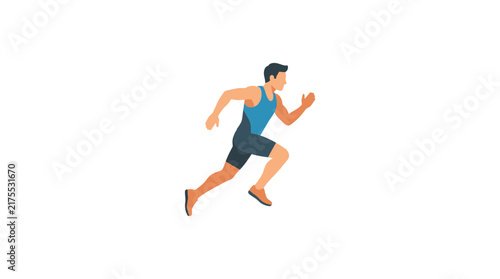 Man running in athletic sportswear icon.