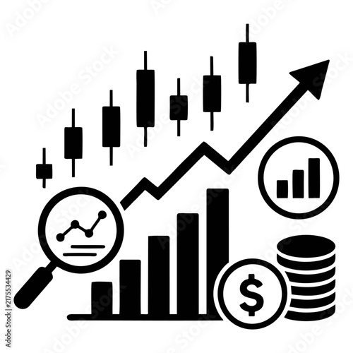 icon representing the stock market and investment