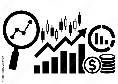 icon representing the stock market and investment