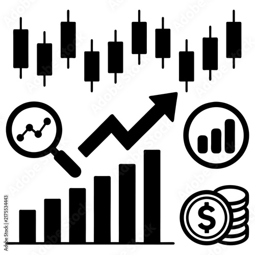 icon representing the stock market and investment