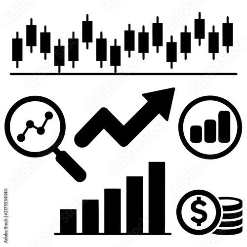 icon representing the stock market and investment