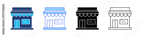 Retail Store Multiple Style Icon Set Collection Pack Web Banner Vector 