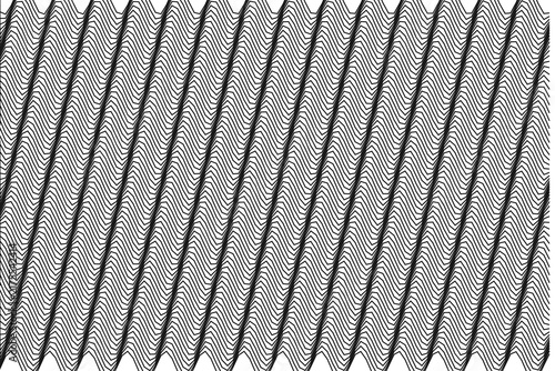 Monochrome optical illusion featuring repeating zig zag lines pattern.