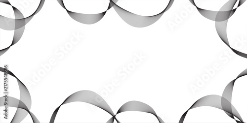 Modern Abstract Grey Moiré Wave Line Oval Frame on White Background