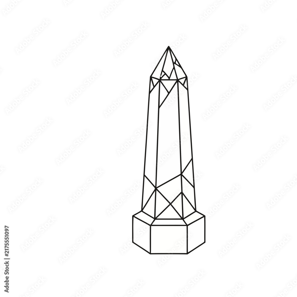 Naklejka premium Geometric Obelisk Outline