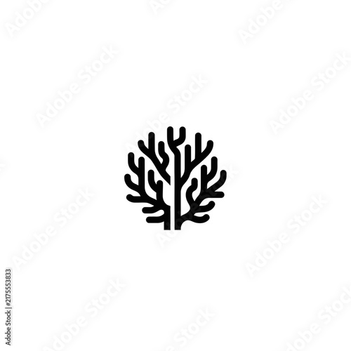 Stylized tree icon isolated on white background