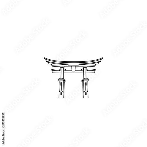 Traditional Japanese Gate Outline
