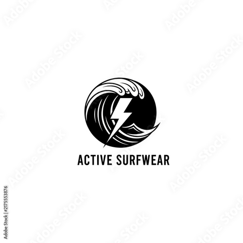 Wave and Lightning Bolt Logo