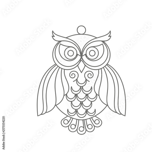 Stylized Owl Line Art