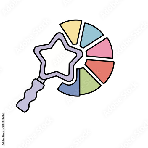 Star shaped rattle with colorful segments