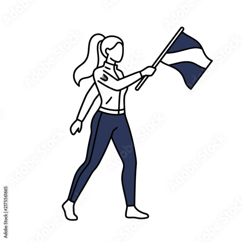 Woman holding a flag