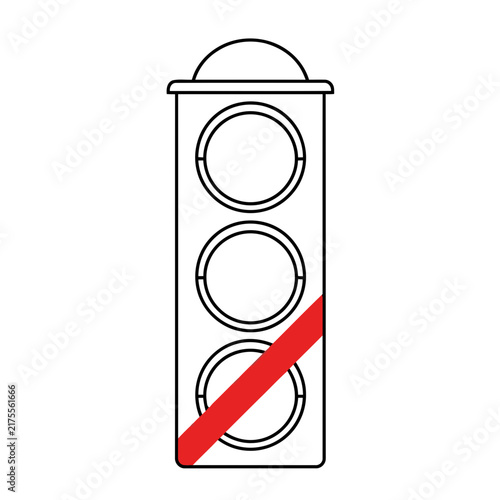 Traffic Light with End of Restriction Symbol