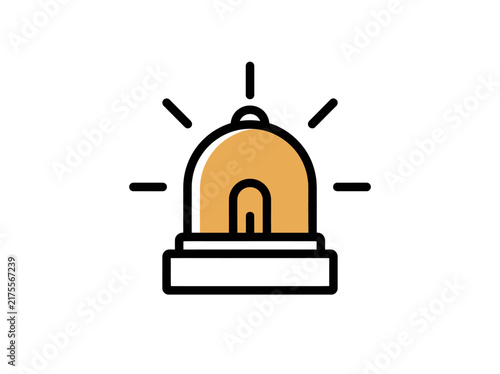 Flashing alarm beacon graphic illustrating urgent notification systems and security warnings.