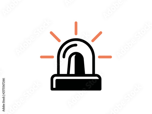 Warning siren beacon flasher emergency signal light vector illustration graphic.