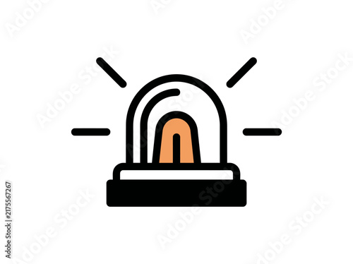 Emergency siren light flasher beacon warning symbol vector icon illustration graphic.