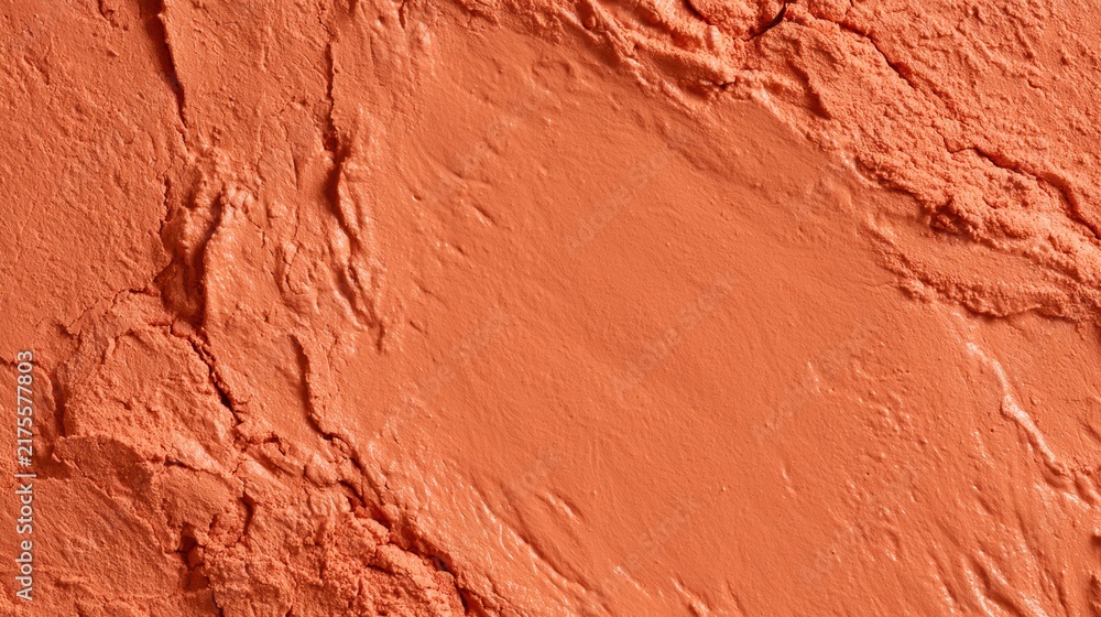 Fototapeta premium A terracotta ceramic surface shows organic glossy variation. The setting features a premium packaging backdrop highlighting the texture.