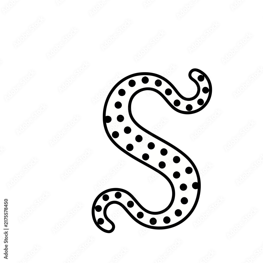 Fototapeta premium Letter S with polka dots