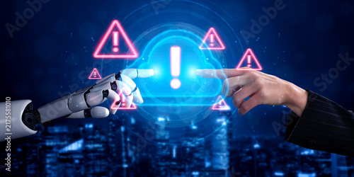 Fotografie AI monitoring and detecting cloud-based security threats in real time, enhancing