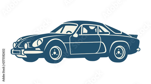 Graphic Classic Car Vector Illustration