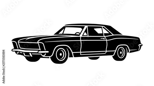 Minimalist Classic Car Vector Illustration