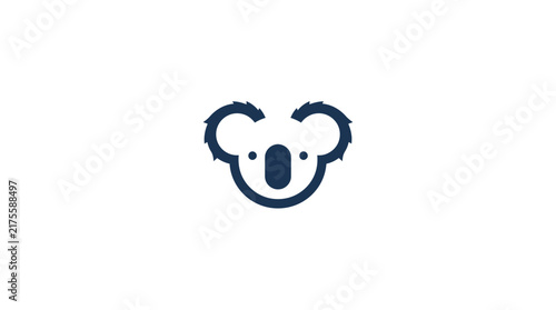 Photography Blue koala line art logo icon.