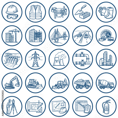 Icons representing various financial services including banking, investments, and trading technologies illustrate the diverse aspects of modern finance and business operations effectively.