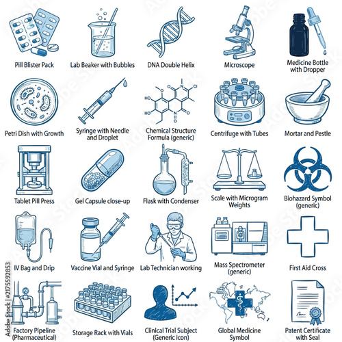 Icons representing various financial services including banking, investments, and trading technologies illustrate the diverse aspects of modern finance and business operations effectively.