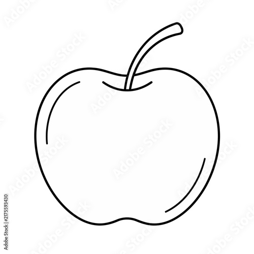 Simple line drawing of an apple