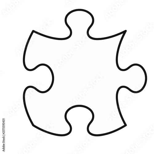 Single Puzzle Piece Outline